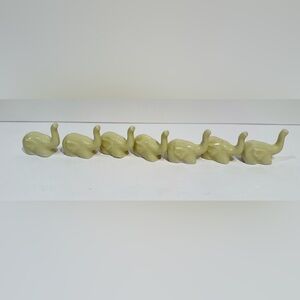 Vintage Mini Ceramic Elephant Figurines Set of 7